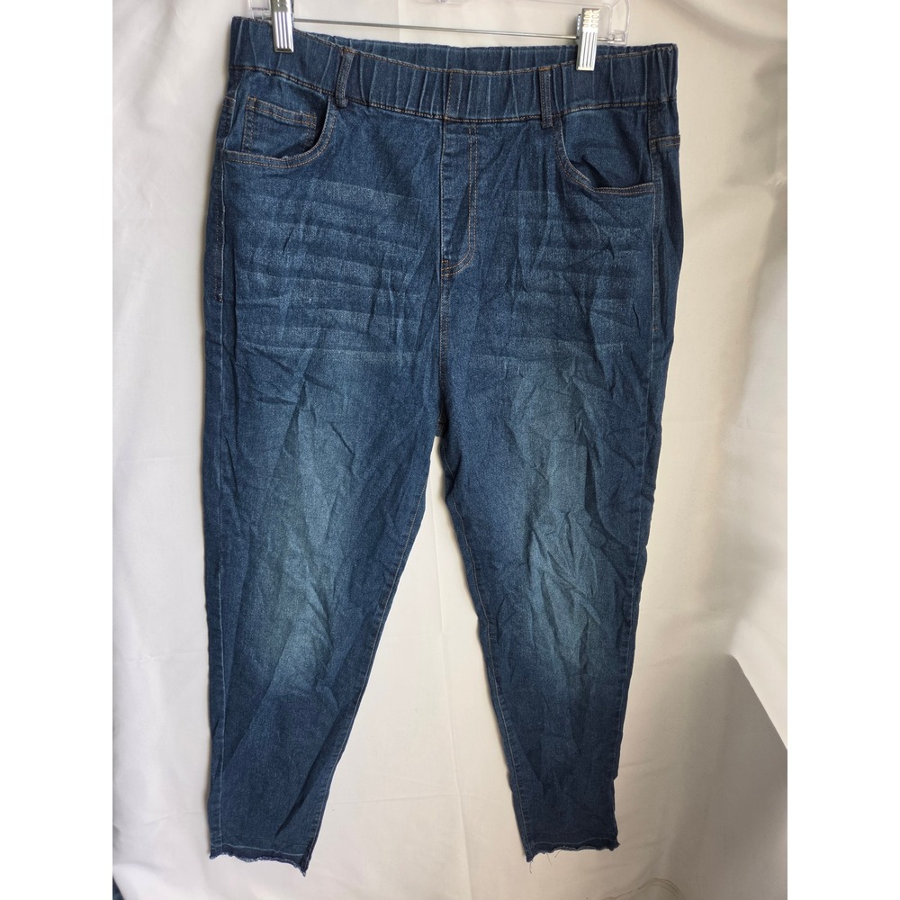 Unbranded Pull-On Jeans Womens Blue Medium Wash Slim High Rise Skinny